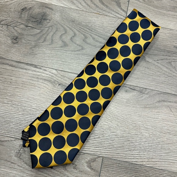 Gold and Navy Polka Dot Bow Knot Tie - Picture 1 of 2